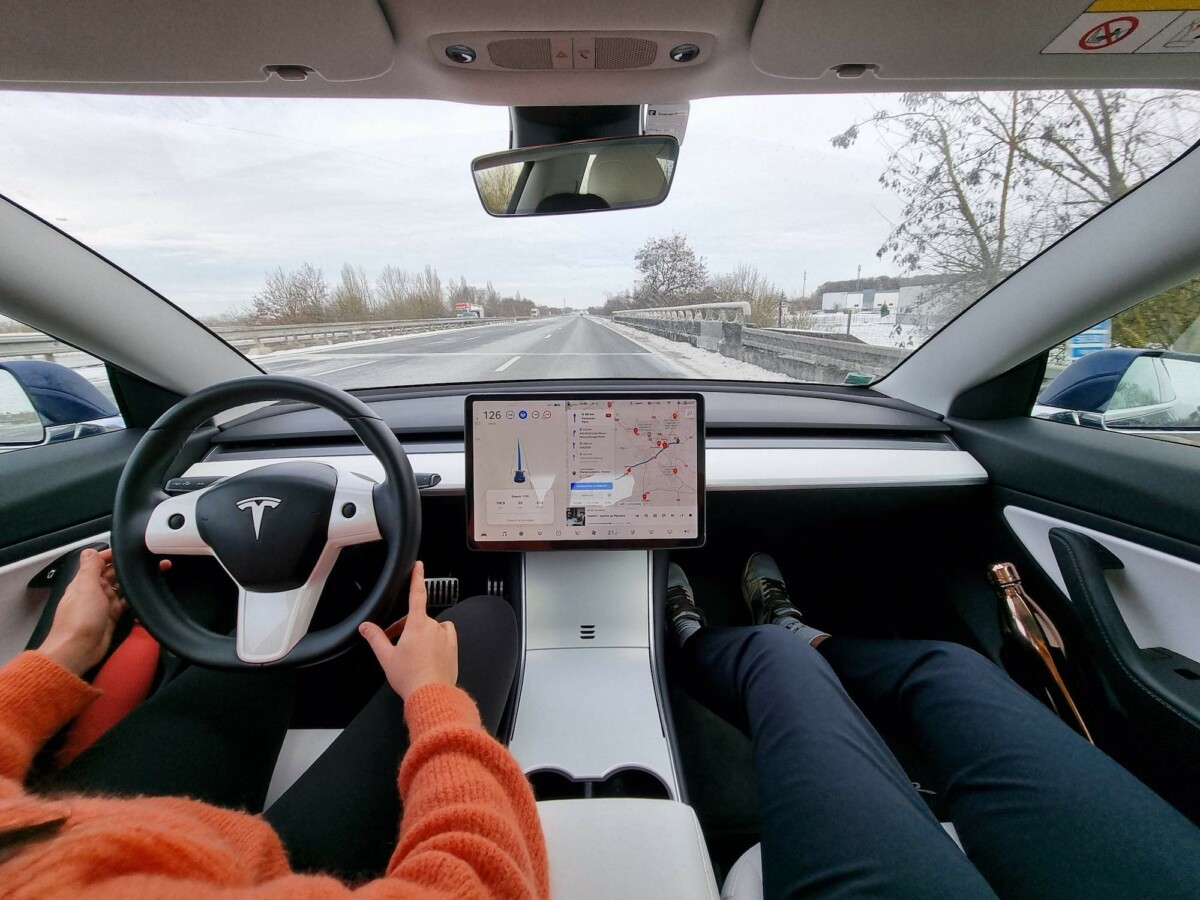 Autopilot navigation on Tesla Model 3