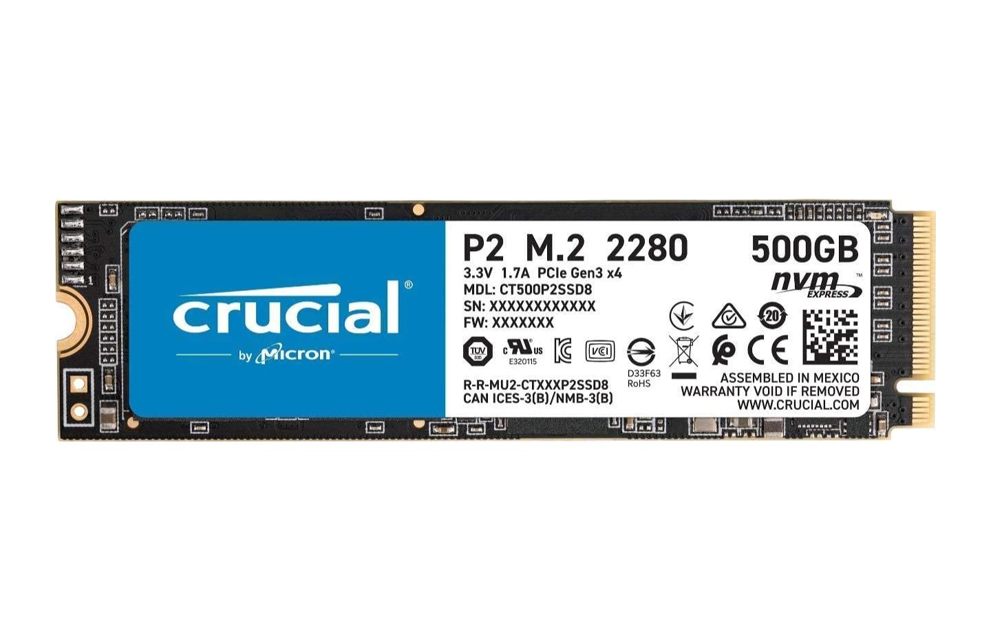 Crucial Disque dur interne 500 Go MX500 SATA SSD pas cher 