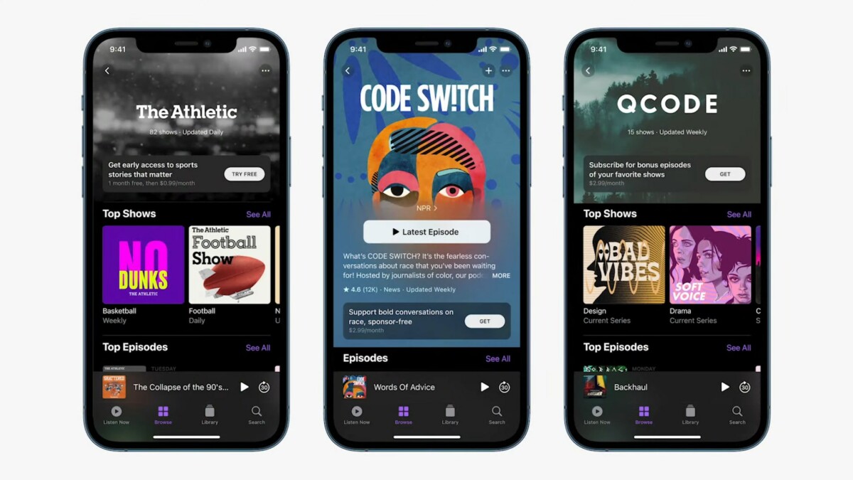 Les podcasts payants dans Apple Podcasts