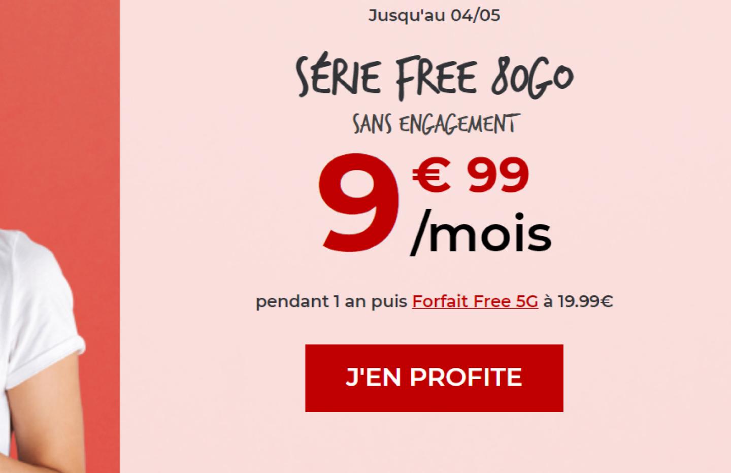 Le forfait Série Free passe de 70 à 80 Go, toujours pour 9,99 € par mois
