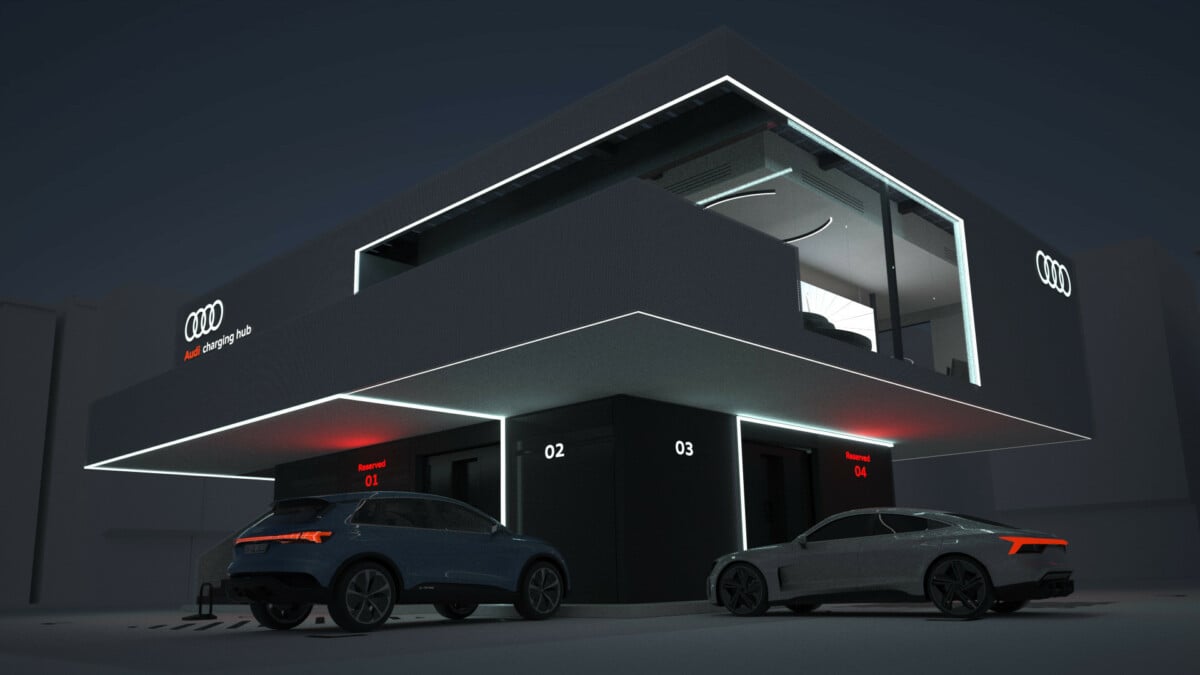 Audi dévoile un concept de bornes de recharge rapide avec réservations