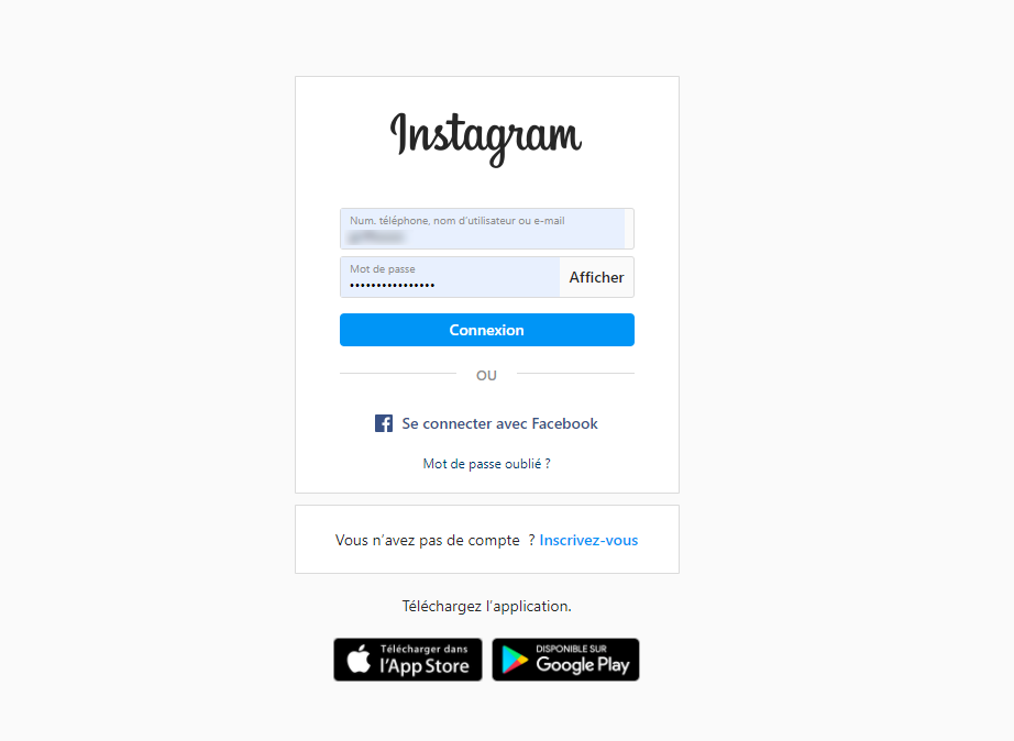 Supprimer son compte Instagram, étape 1