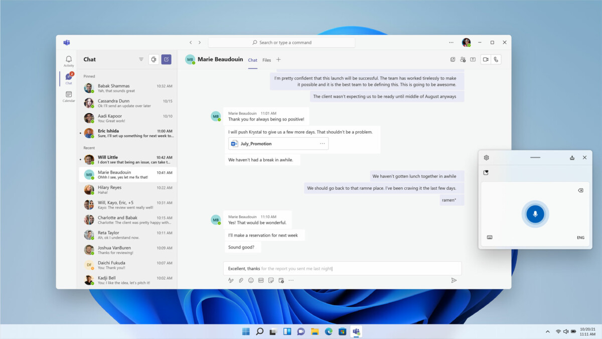 Microsoft Teams sur Windows 11