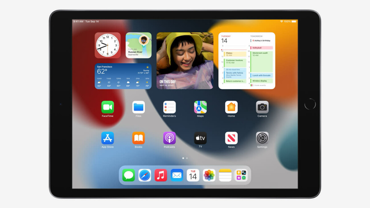 Widgets de la página de inicio en el nuevo Apple iPad 9 (2021)