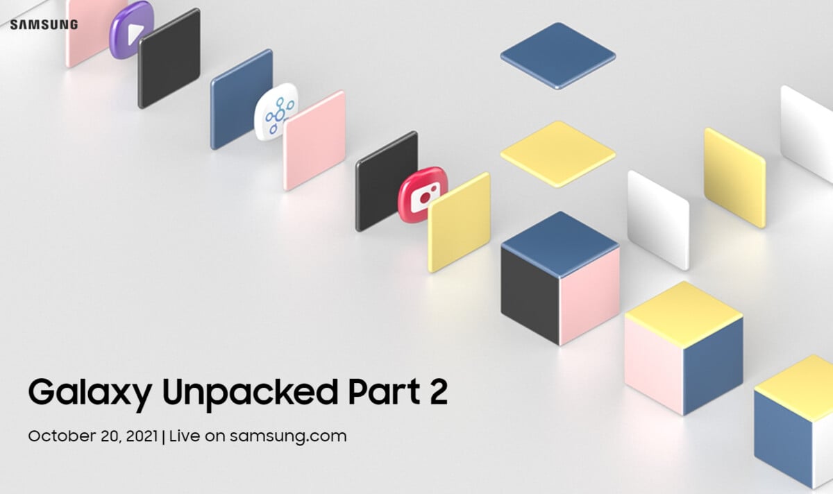 L'invitation de Samsung à la conférence Galaxy Unpacked Part 2