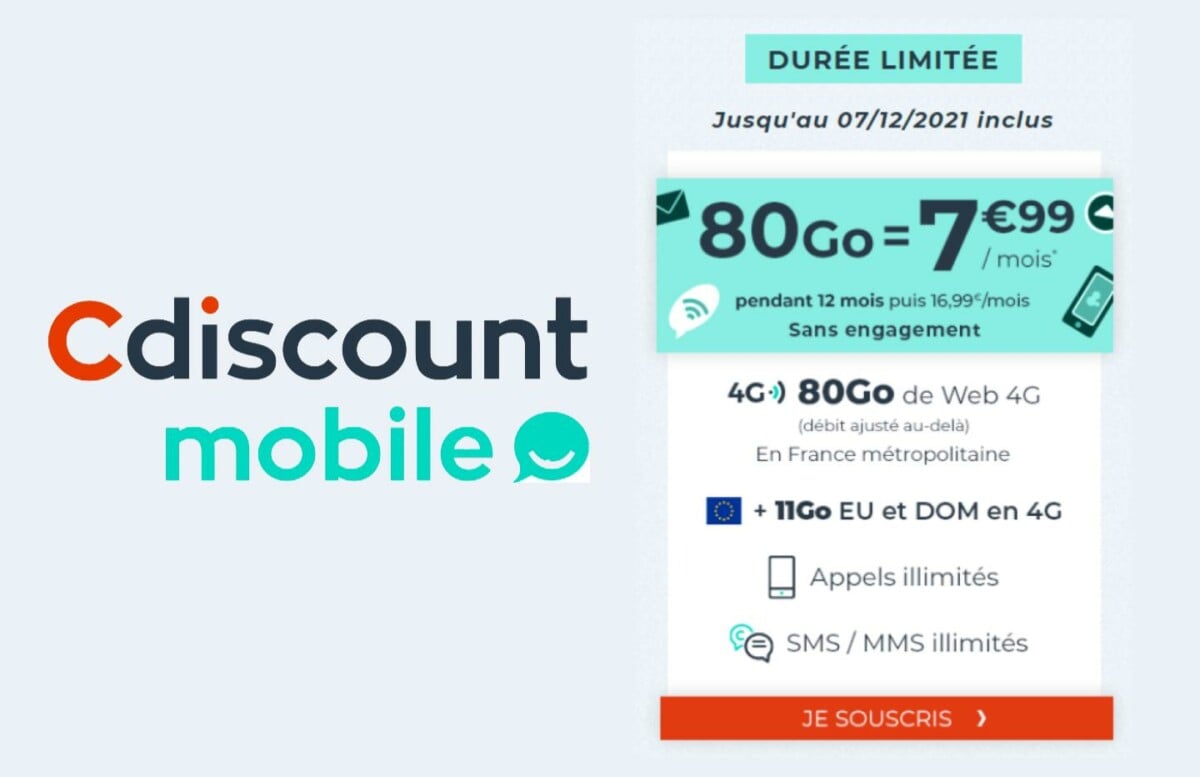 Belle promo d&rsquo;après Black Friday pour ce forfait mobile 80 Go à 7,99 €/mois