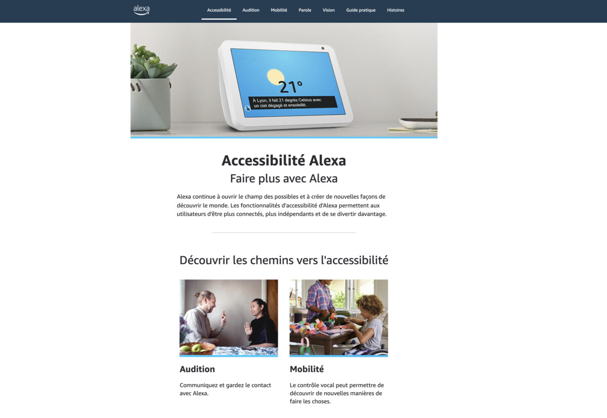 Le portail dédié à l’accessibilité avec Alexa