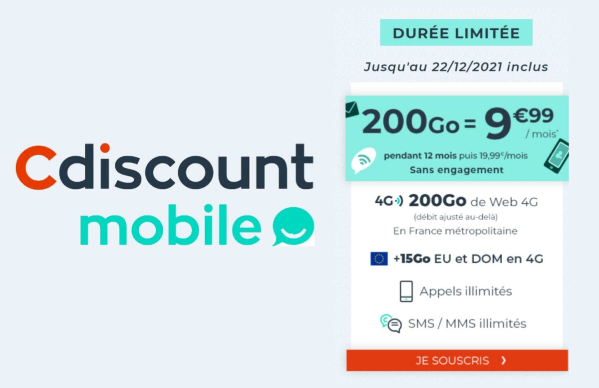 Ce forfait mobile XXL de Noël propose 200 Go pour seulement 9,99 €/mois