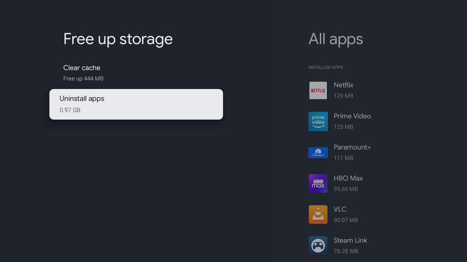 In Chromecast ist eine neue Option zum Deinstallieren von Apps erschienen.
