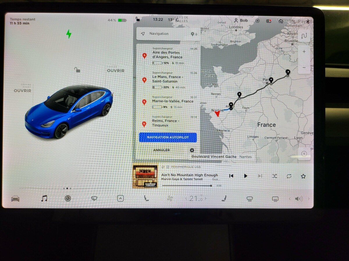 Les étapes de navigation sur une Tesla Model 3