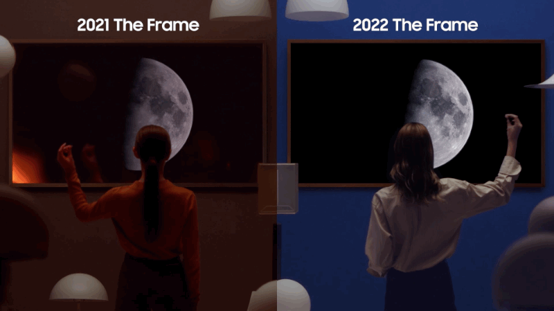 La différence de revêtement mat du Samsung The Frame 2022