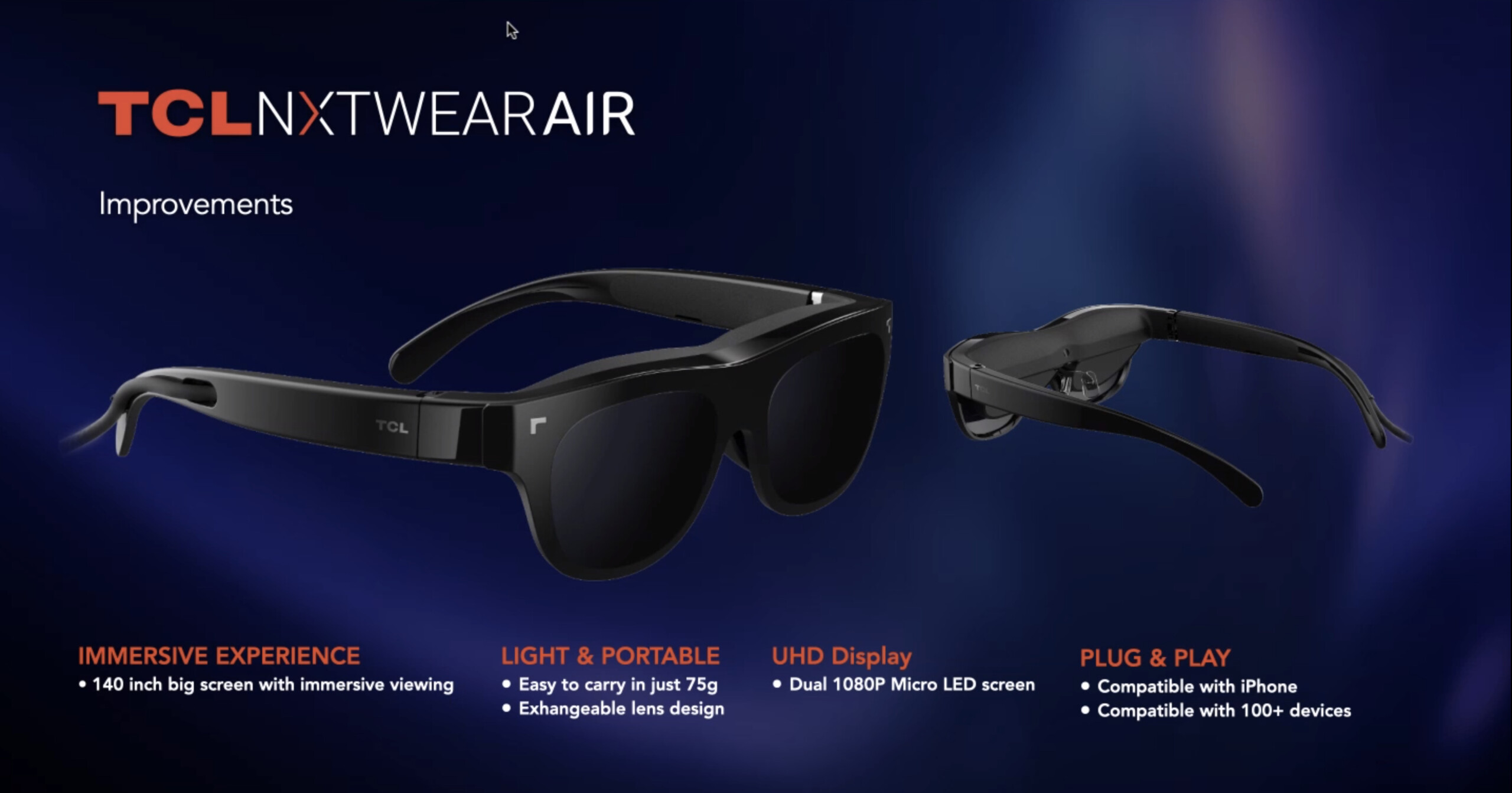NXTWEAR AIR : TCL dévoile des lunettes connectées plus design pour