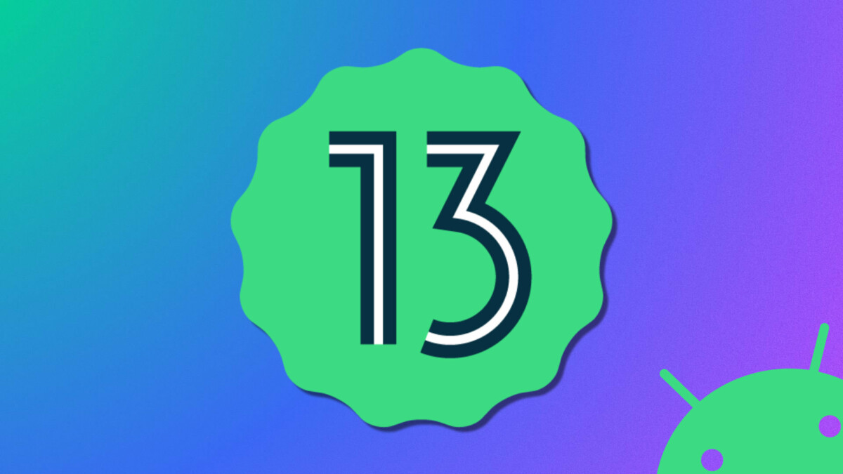 Android 13-Logo und Bugdroid-Symbol