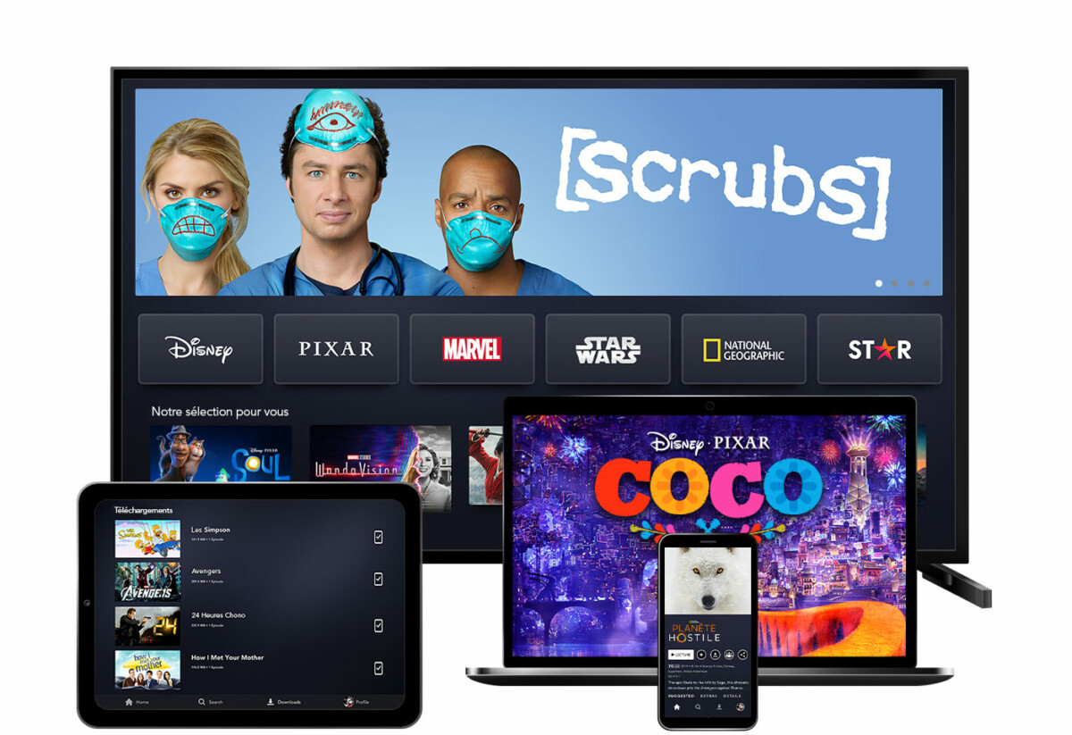 Disney Plus est disponible sur PC, smartphones, TV et tablettes