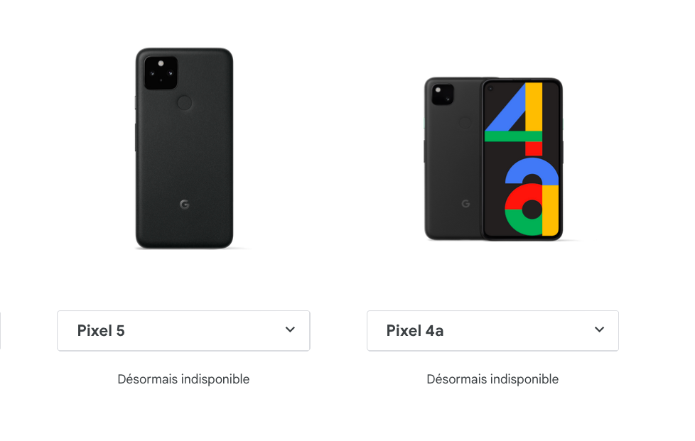Pixel 5 and 4a are unavailable on the French Google Store