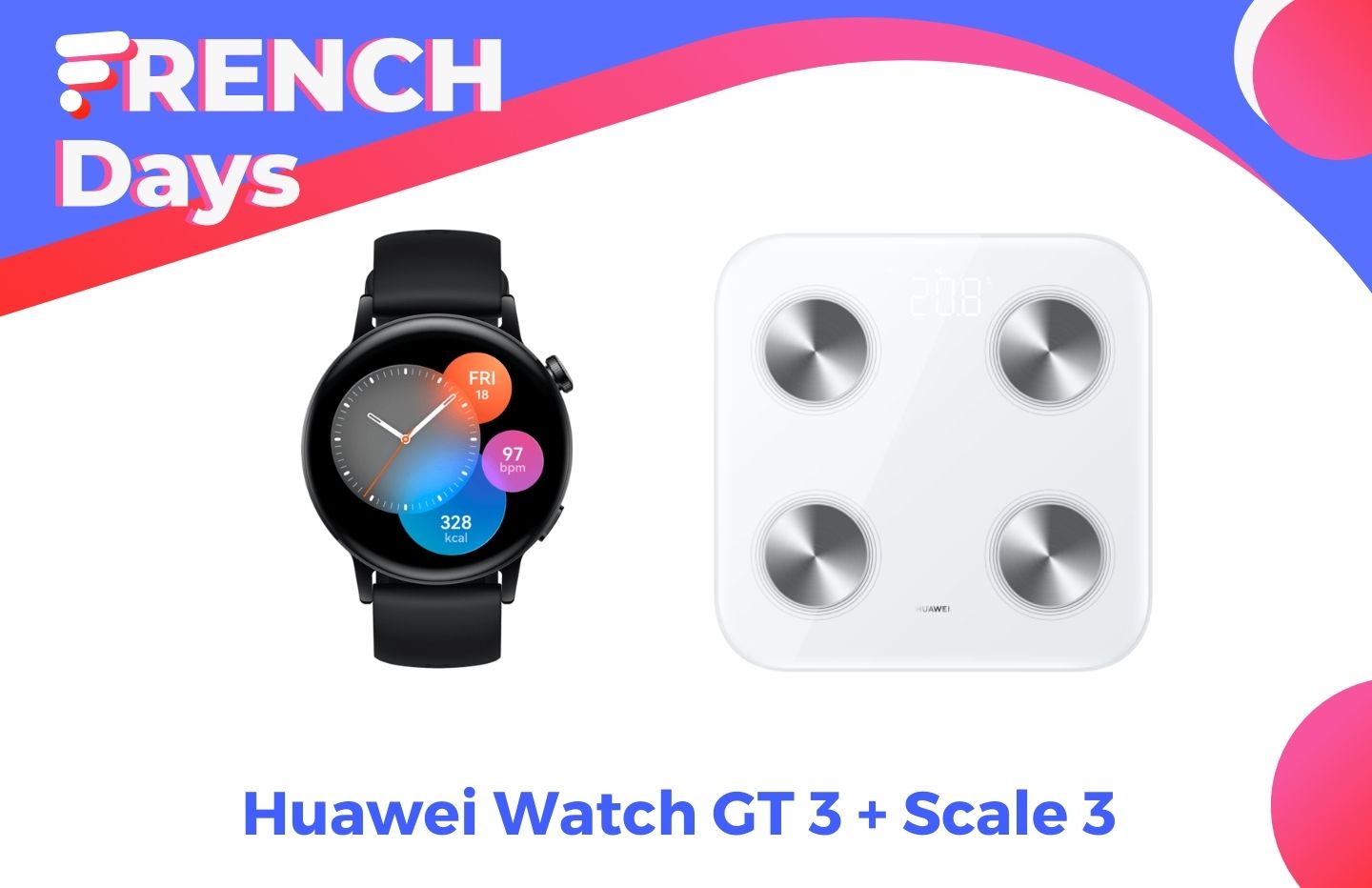 La Huawei Watch GT 3 est à un bon prix pendant les French Days, avec une balance  connectée offerte