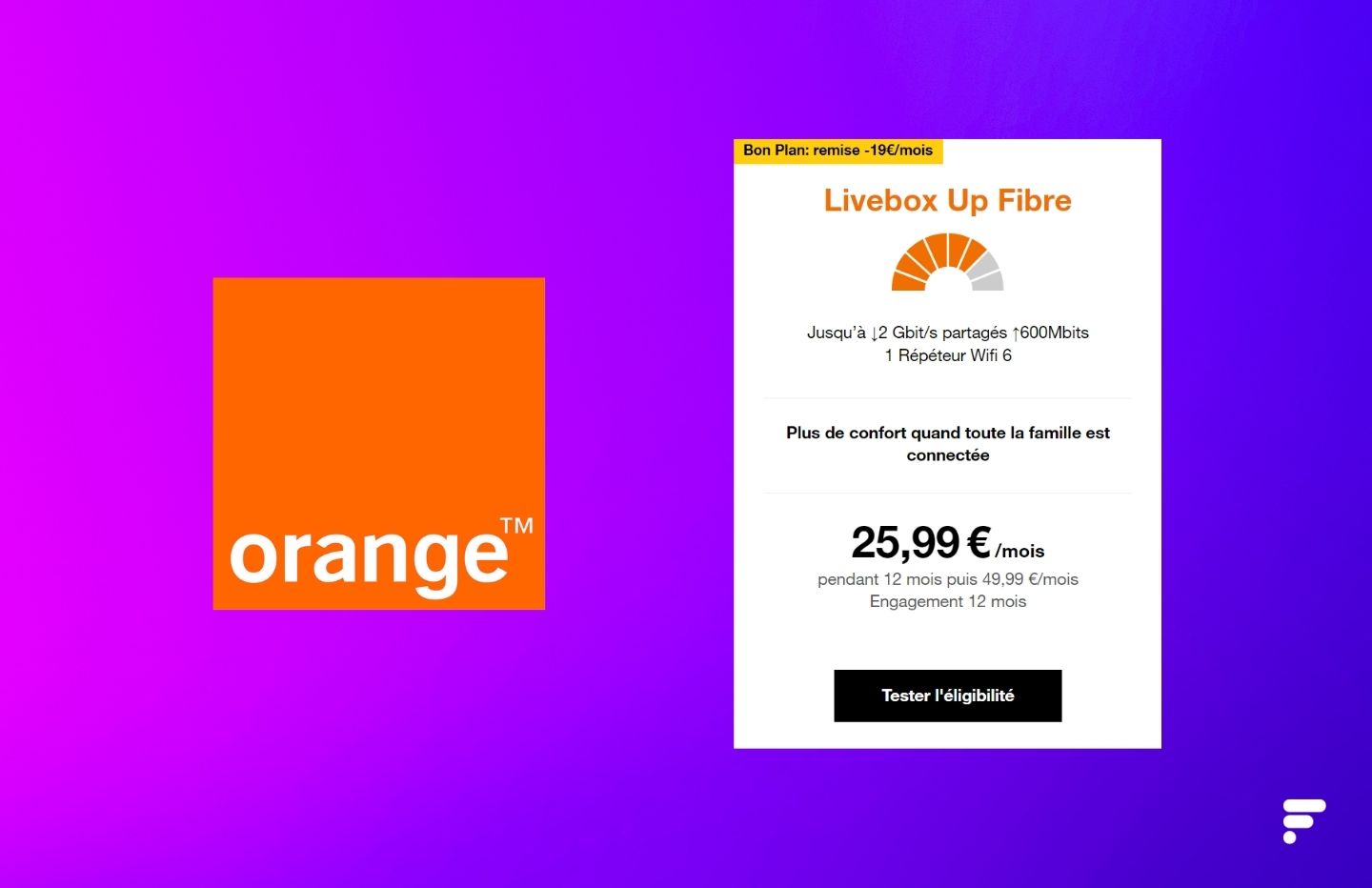 Orange baisse le prix mensuel de son offre Livebox Up Fibre (jusqu'à 2  Gbit/s)