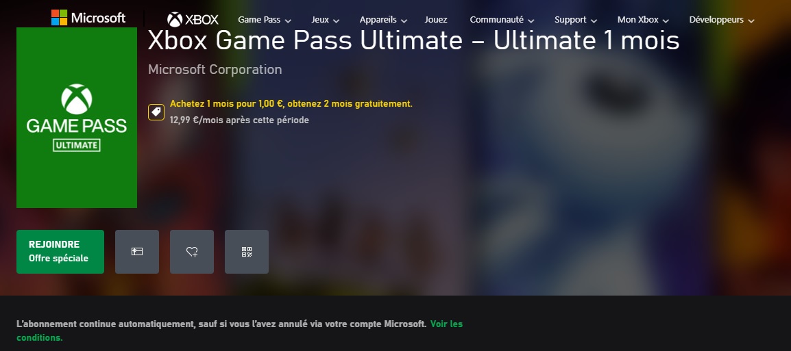 Abonné au Xbox Game Pass Ultimate ? Prolongez de 1 an pour 52 € au