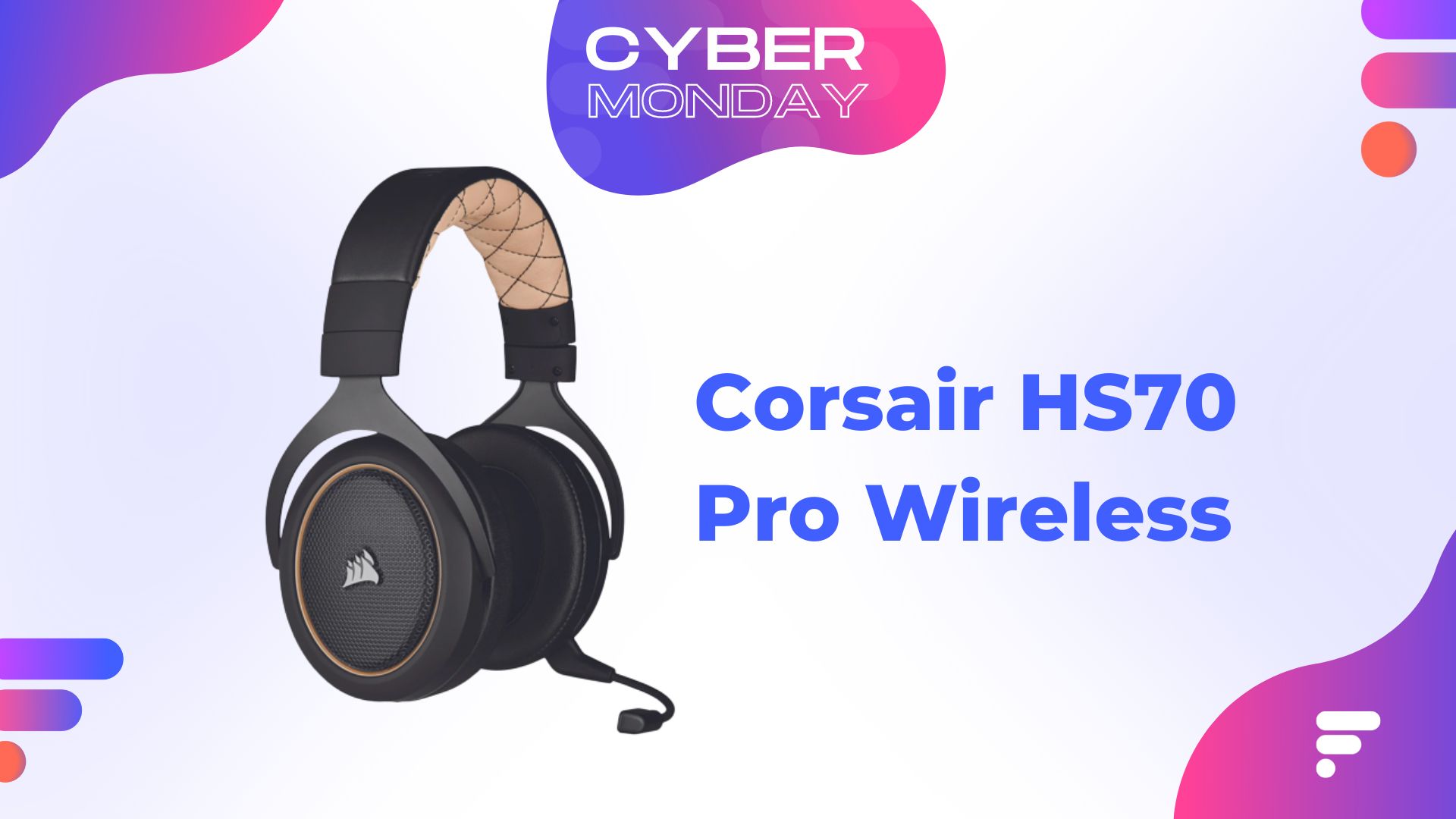 Casque gamer CORSAIR HS70 Pro Wireless Crème