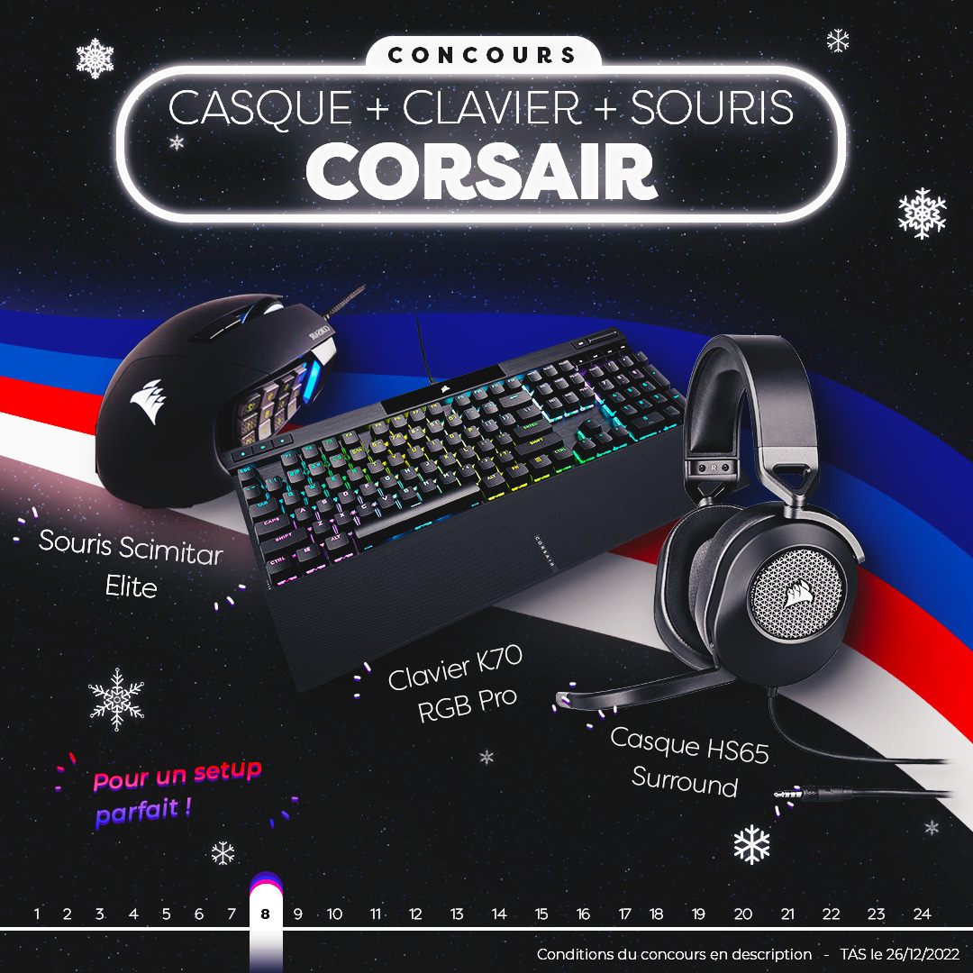 FrandroidOffreMoi un super kit Corsair souris+clavier+casque pour le gaming