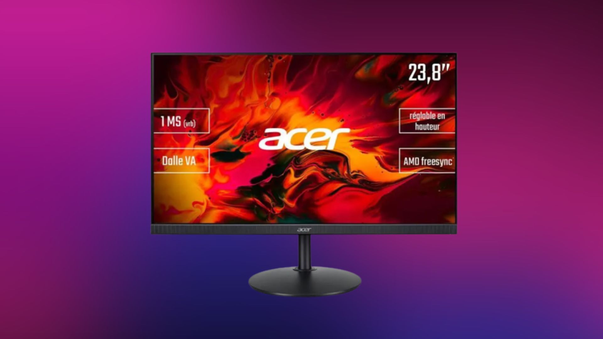 Cet écran PC Acer (24, 75 Hz, 1 ms) ne dépasse pas les 90 euros