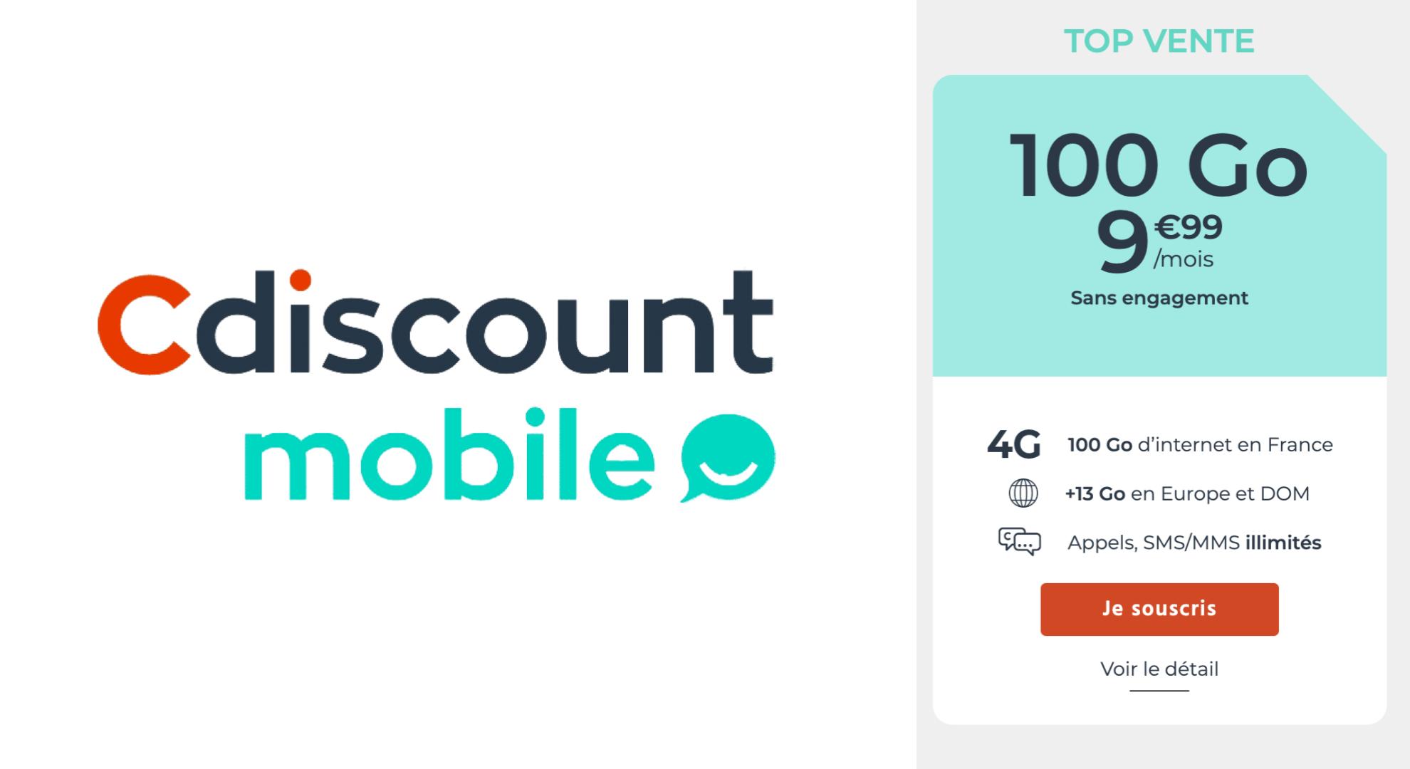 Cdiscount Mobile : 1 mois offert sur le forfait sans engagement
