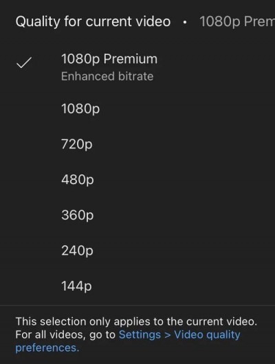 Charging for 1080p: Google is testing a quality mode reserved for YouTube Premium