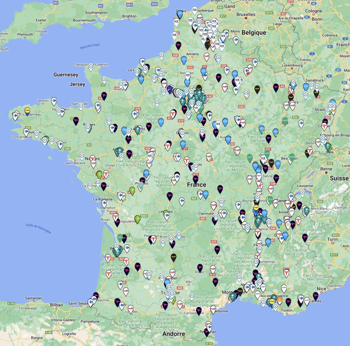 2024 What Is The Cheapest Charging Network   Carte Bornes Recharge Rapide France Mars 2023 1200x1185 