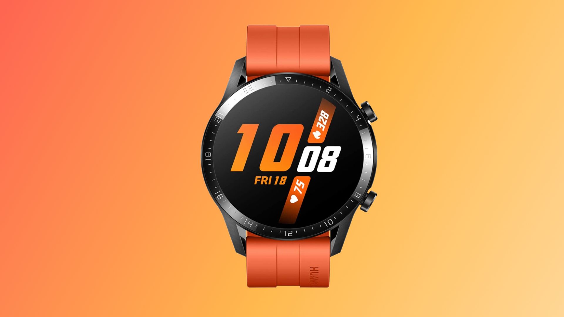 The Huawei Watch GT 2 in its pretty orange color is half price on Amazon