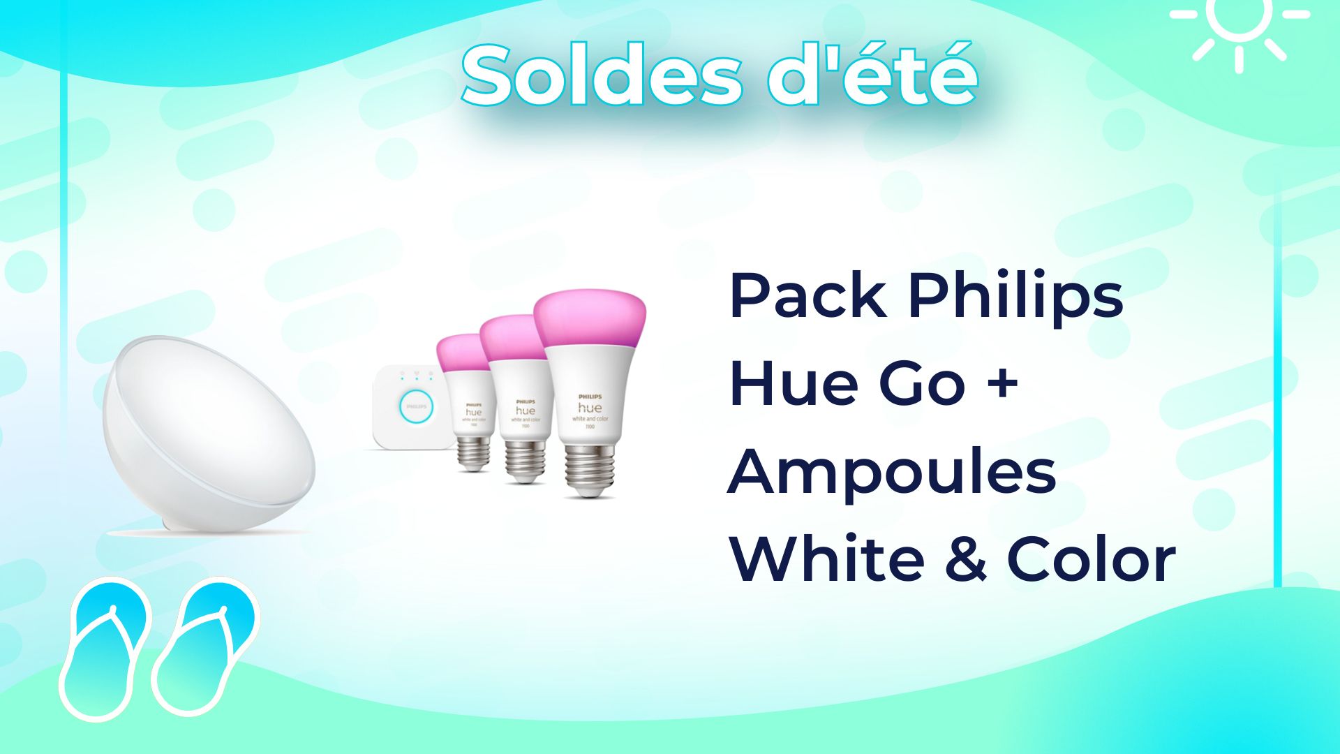 Philips Hue - Lampe à poser connectée Hue Go portable - White & Color  Ambiance - V2 - blanche sur batterie - Lampe connectée - Rue du Commerce