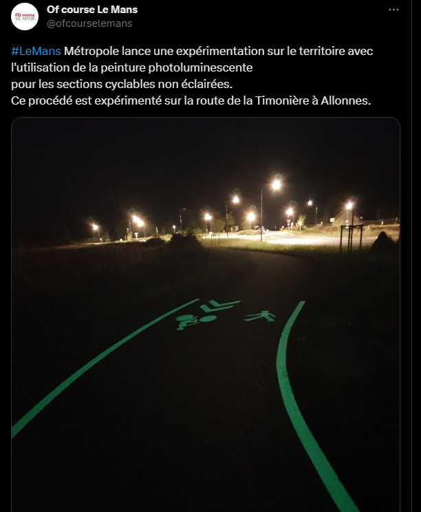 piste cyclable fluorescente