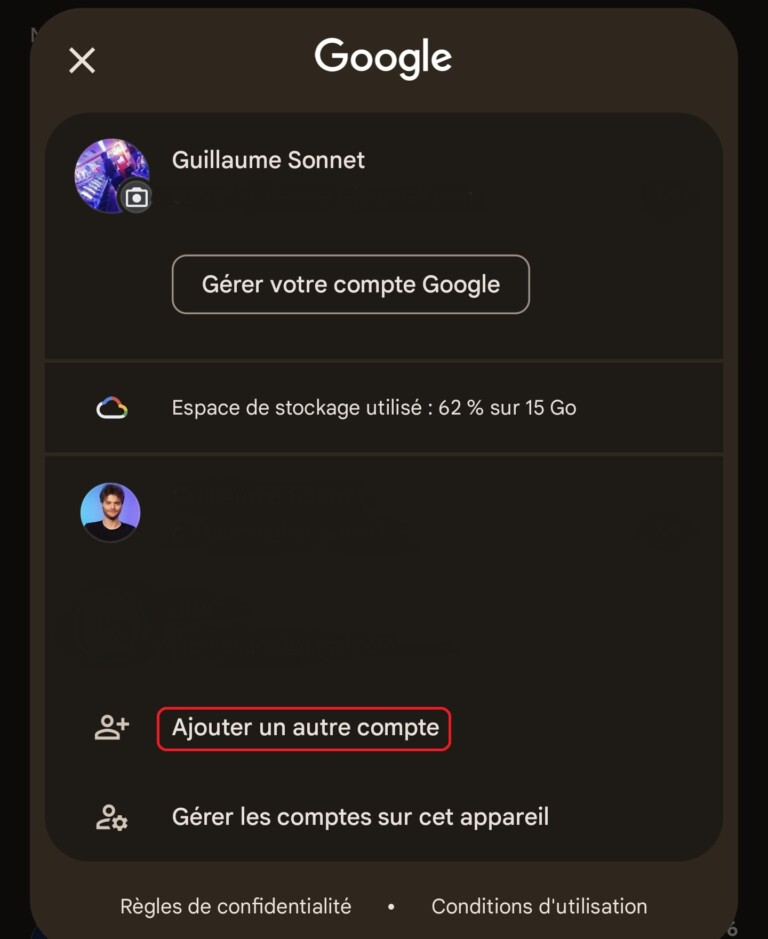 comment ajouter une adresse mail a son compte google