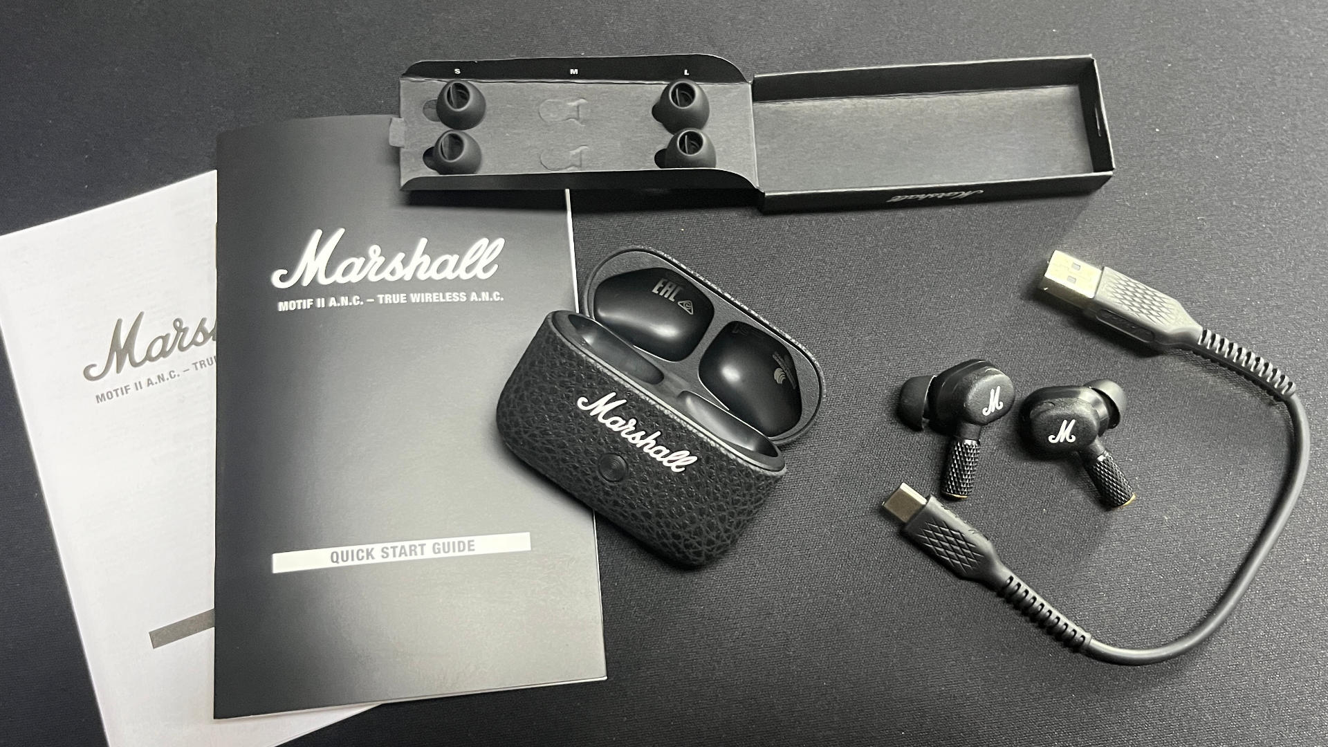Ecouteurs sans fil Marshall Bluetooth Motif ANC avec réduction active du  bruit Noir - Ecouteurs