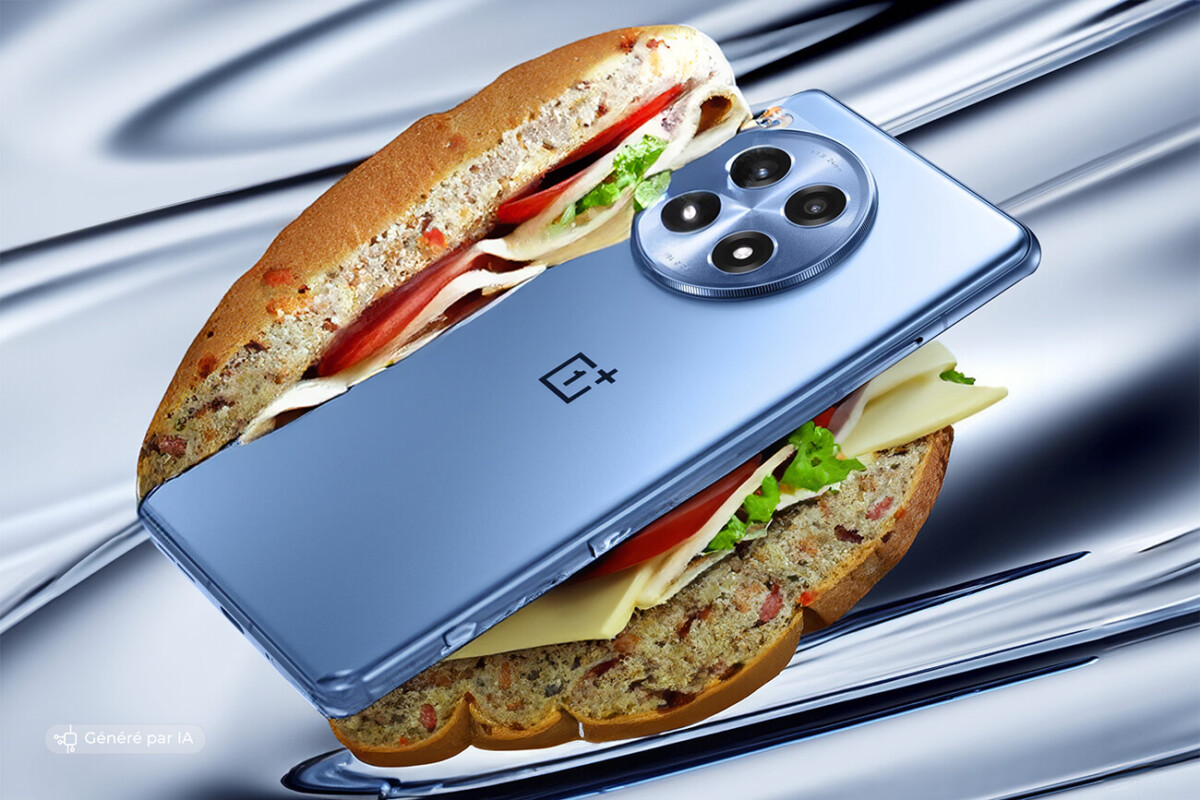 Le OnePlus 12R dans un sandwich
