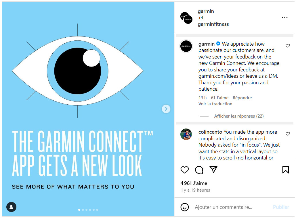 Garmin's response to user discontent