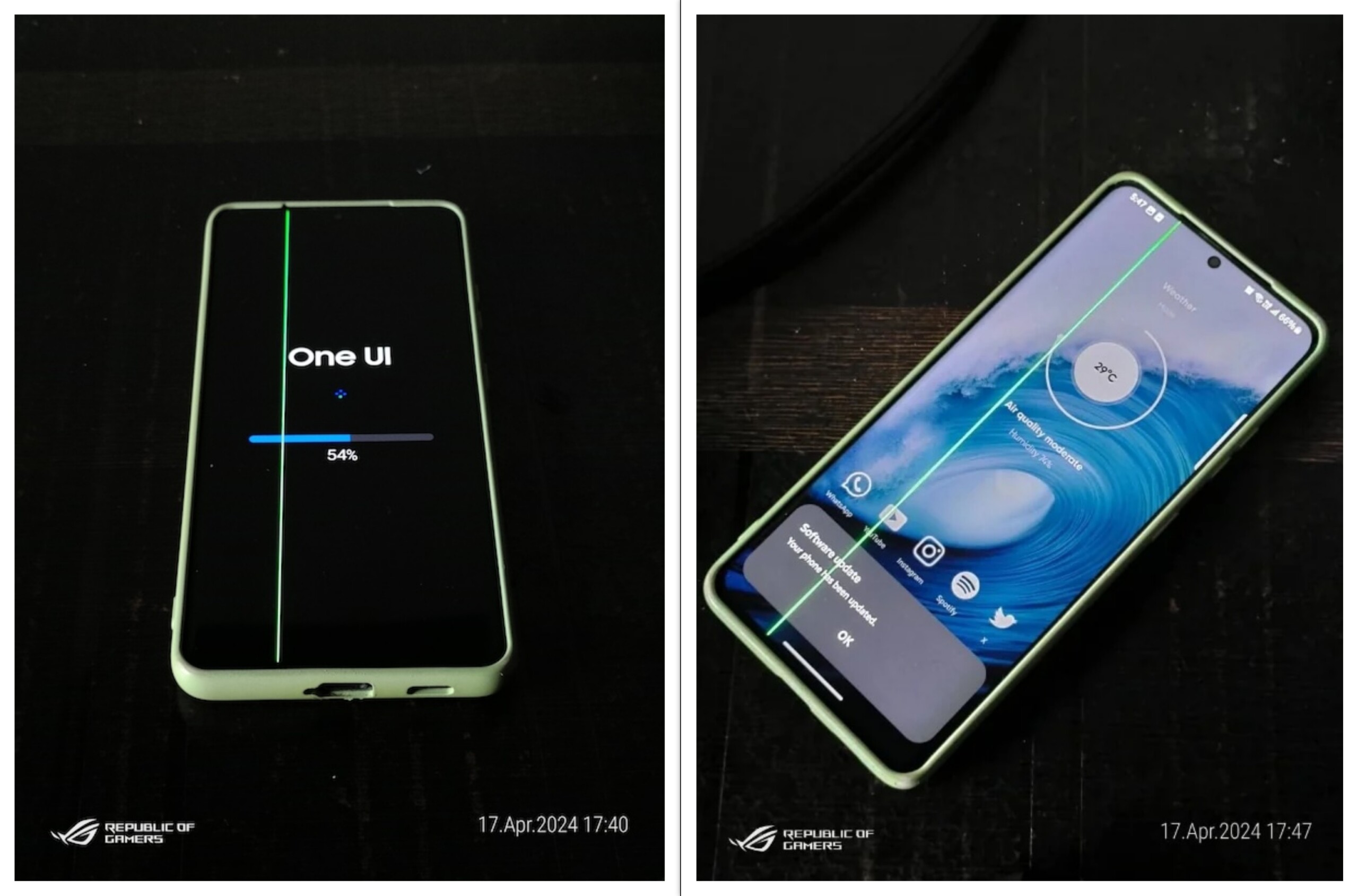Les smartphones Samsung de nouveau touchés par la "ligne verte"