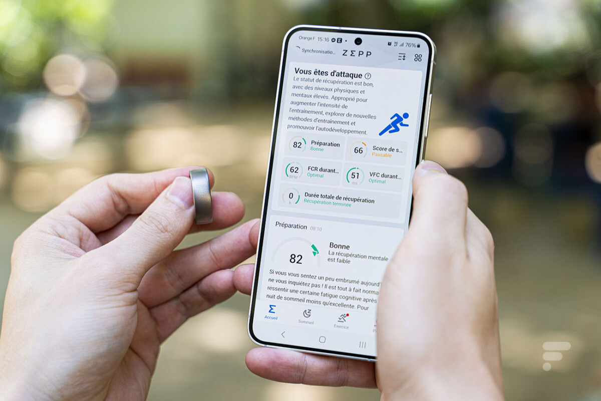 L'Application Zepp de l'Amazfit Helio Ring