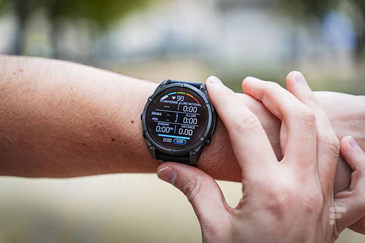 L'écran d'entraînement de la Garmin Fenix 8