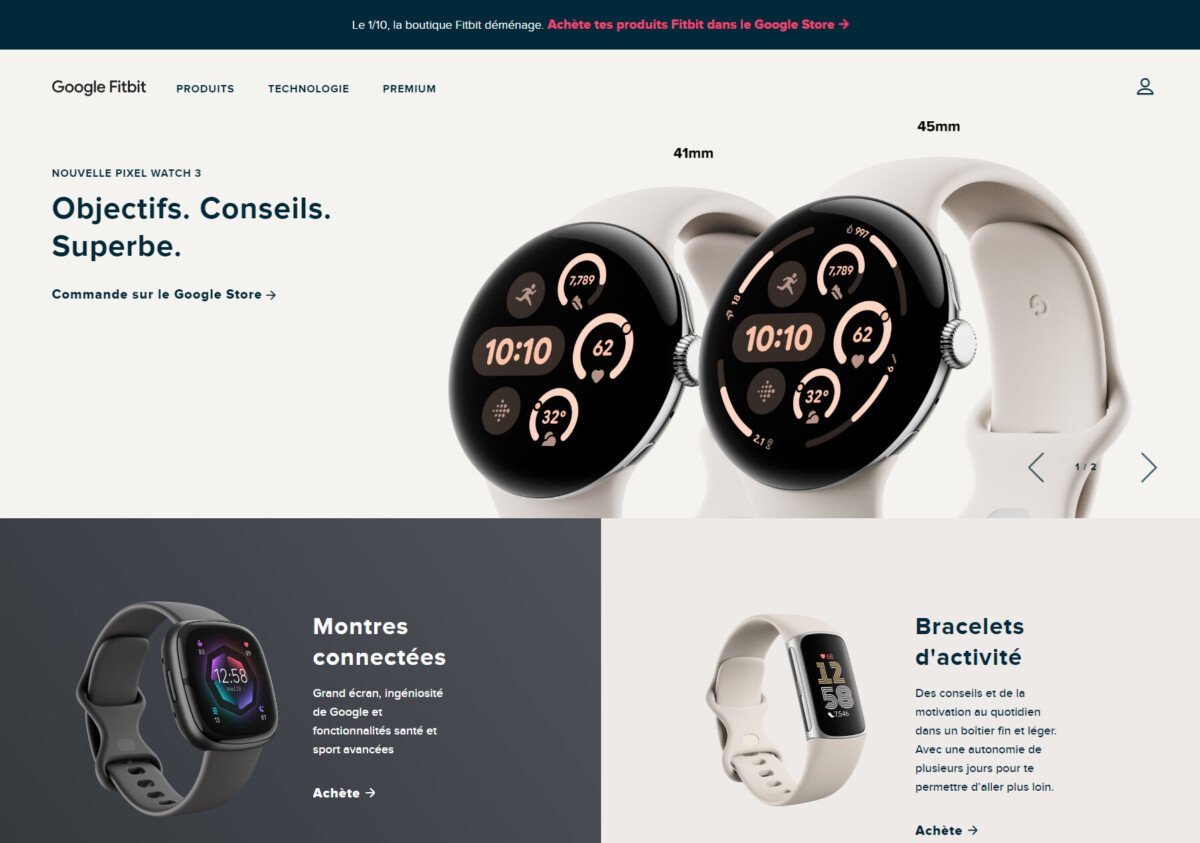 Le site de Fitbit renvoie désormais vers la boutique de Google