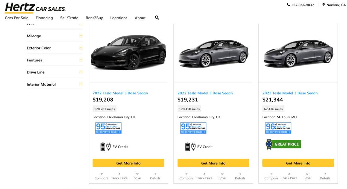 Tesla Model 3 hertz