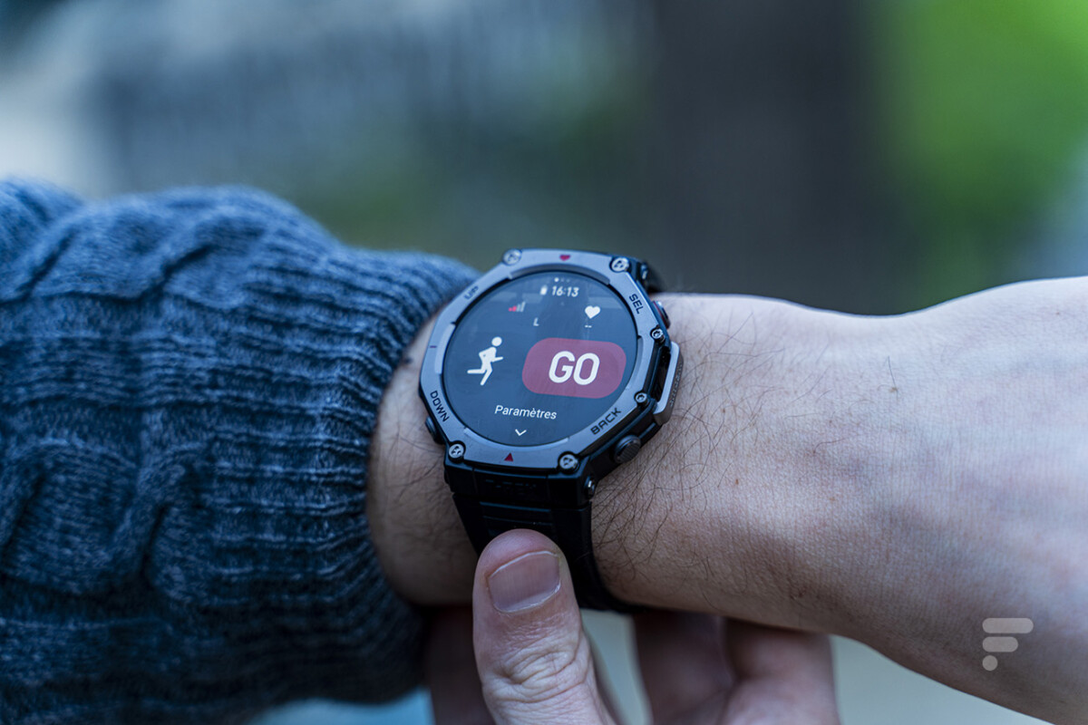 L'écran d'entraînement de l'Amazfit T-Rex 3