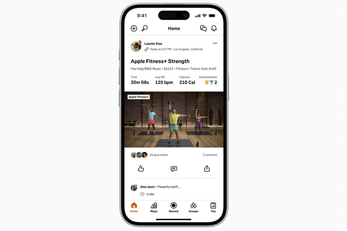 Les séances Apple Fitness+ sur Strava