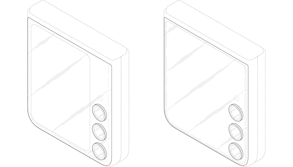 Desenhos de protótipos de smartphones dobráveis ​​a partir de patentes depositadas pela Samsung