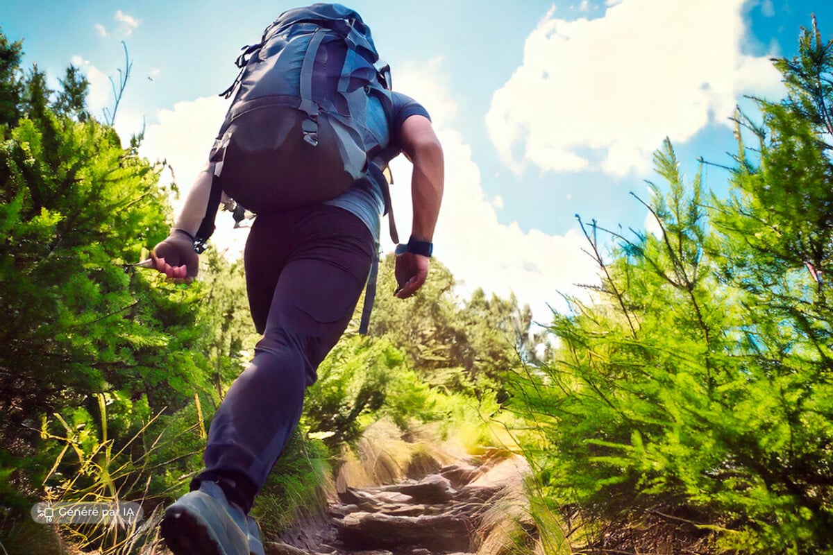 Un homme pratiquant le rucking