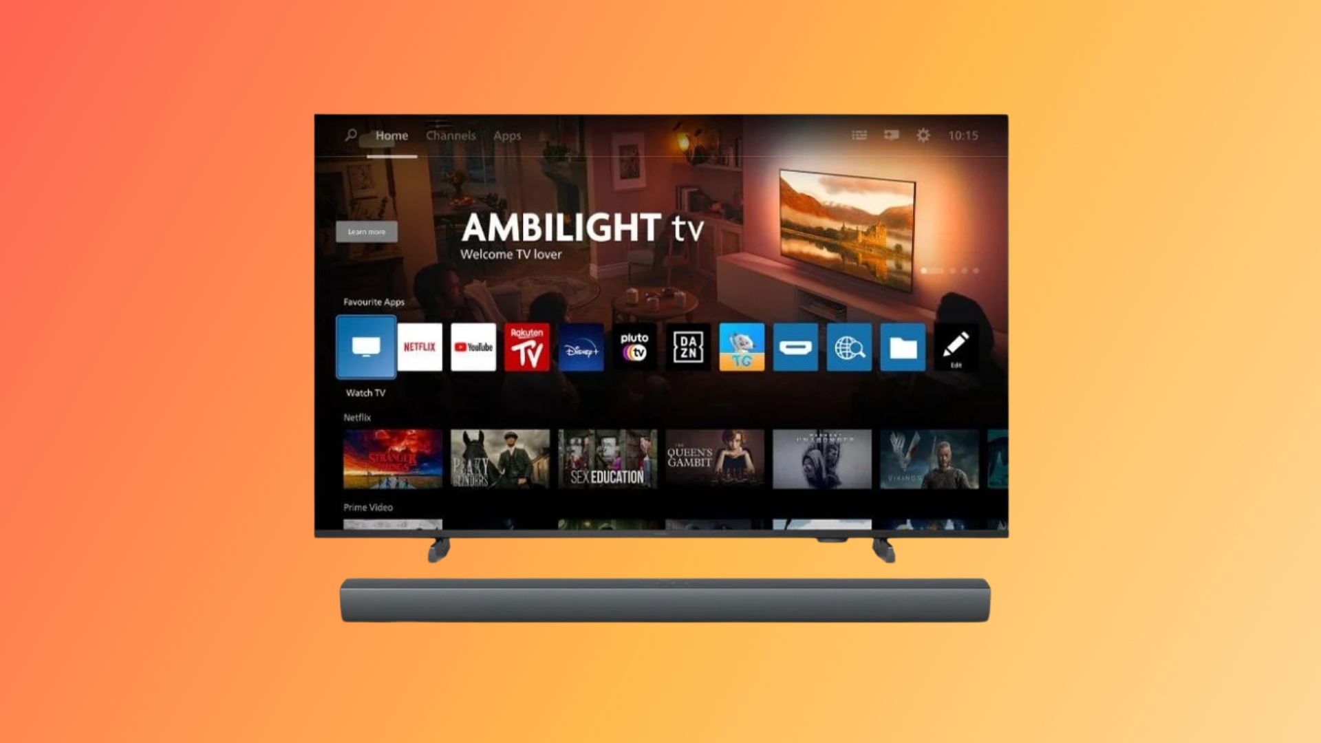 À -25 %, ce pack TV QLED 4K Ambilight Philips de 65″ + barre de son 2.0 est idéal pour se faire une petite installation de cinéphile